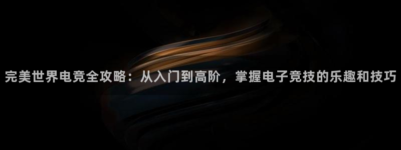 乐鱼电竞官网：完美世界电竞全攻略：从入门到高阶，掌握电子竞技的乐趣和技巧